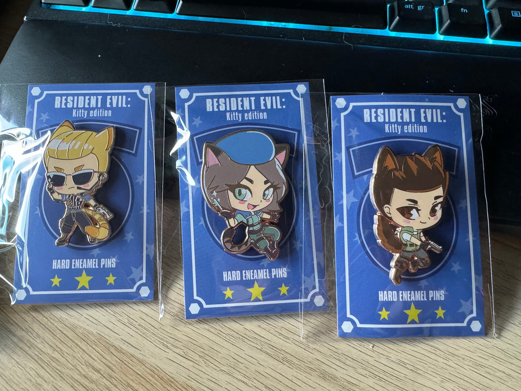 RE1: Kitty edition enamel pins