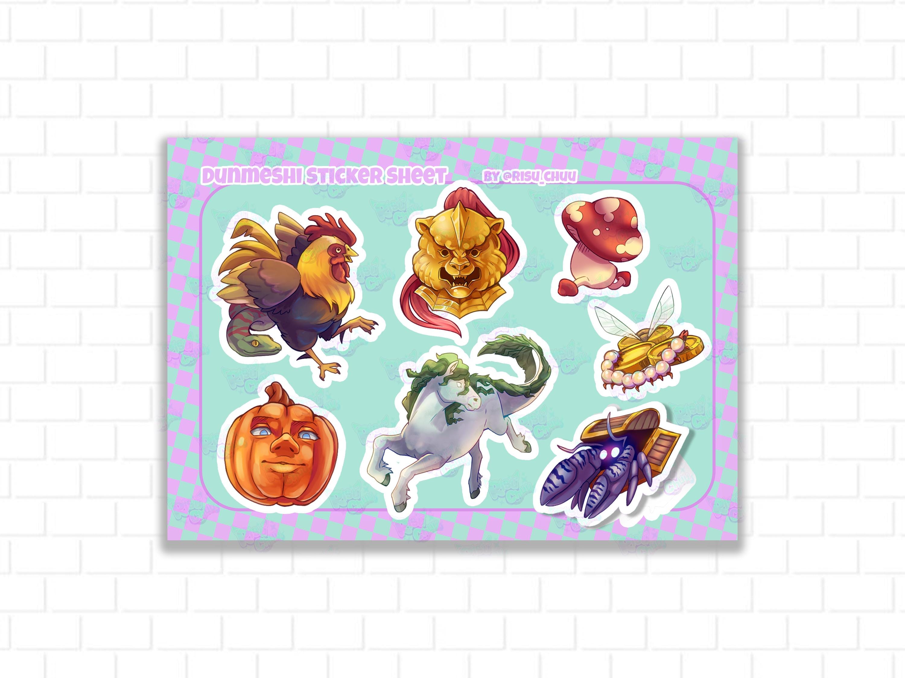Dunmeshi ingredients sticker sheet