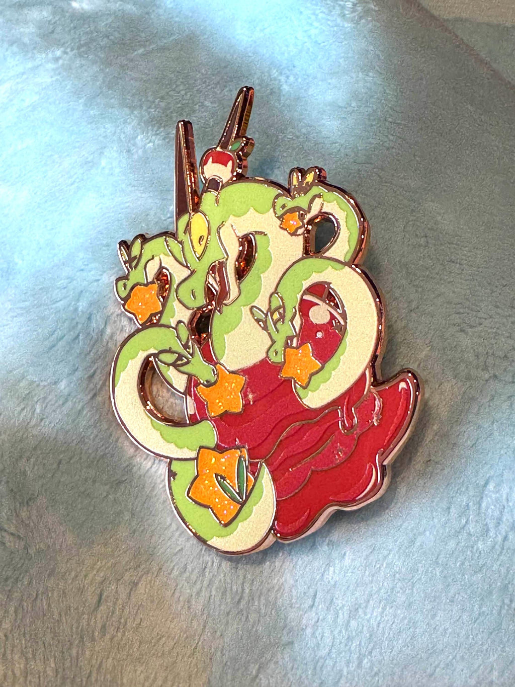 Hydrapple enamel pin