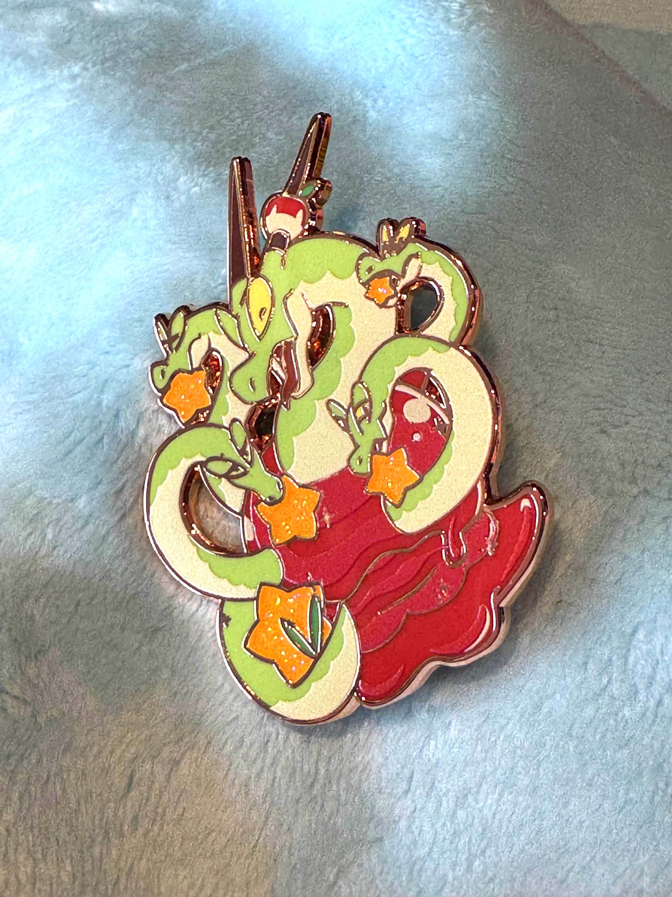 Hydrapple enamel pin