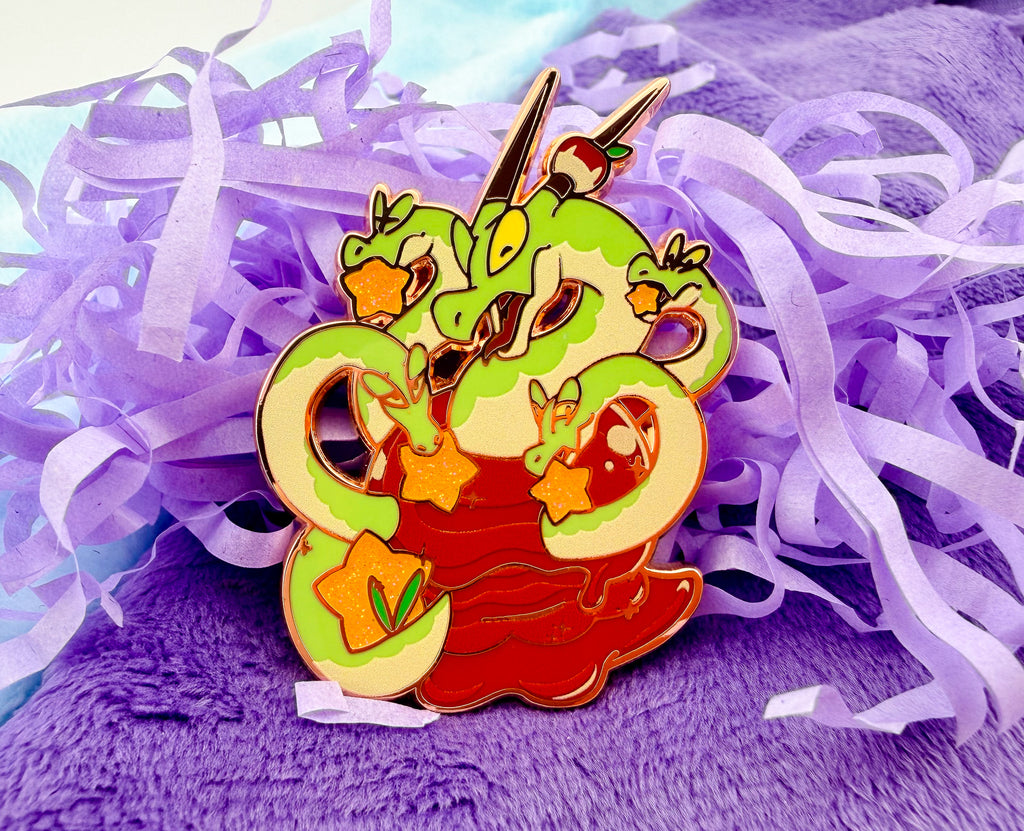 Hydrapple enamel pin