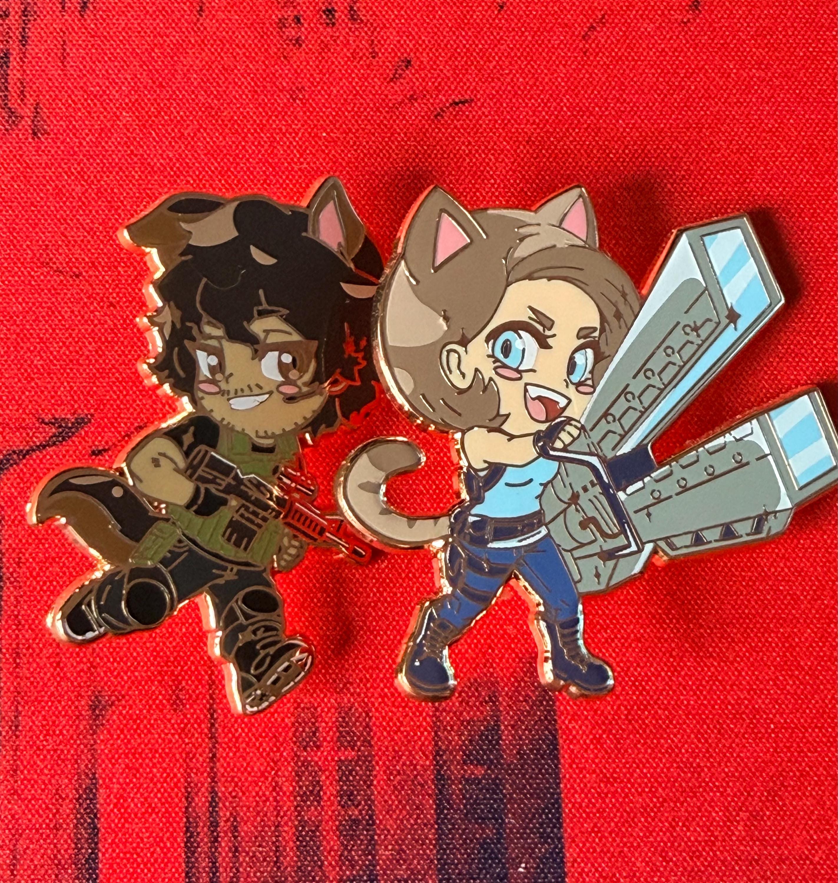 RE3: Kitty edition enamel pins