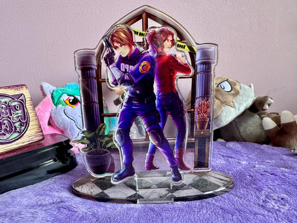 Leon and Claire Standees