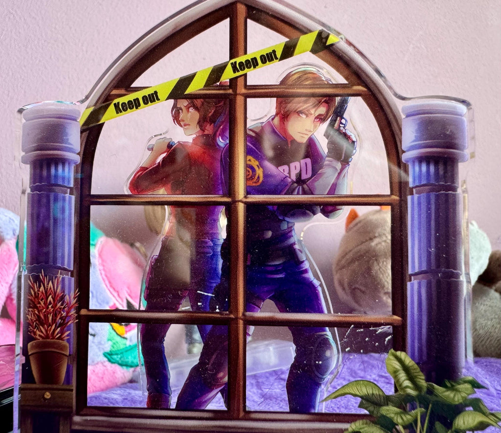 Leon and Claire Standees