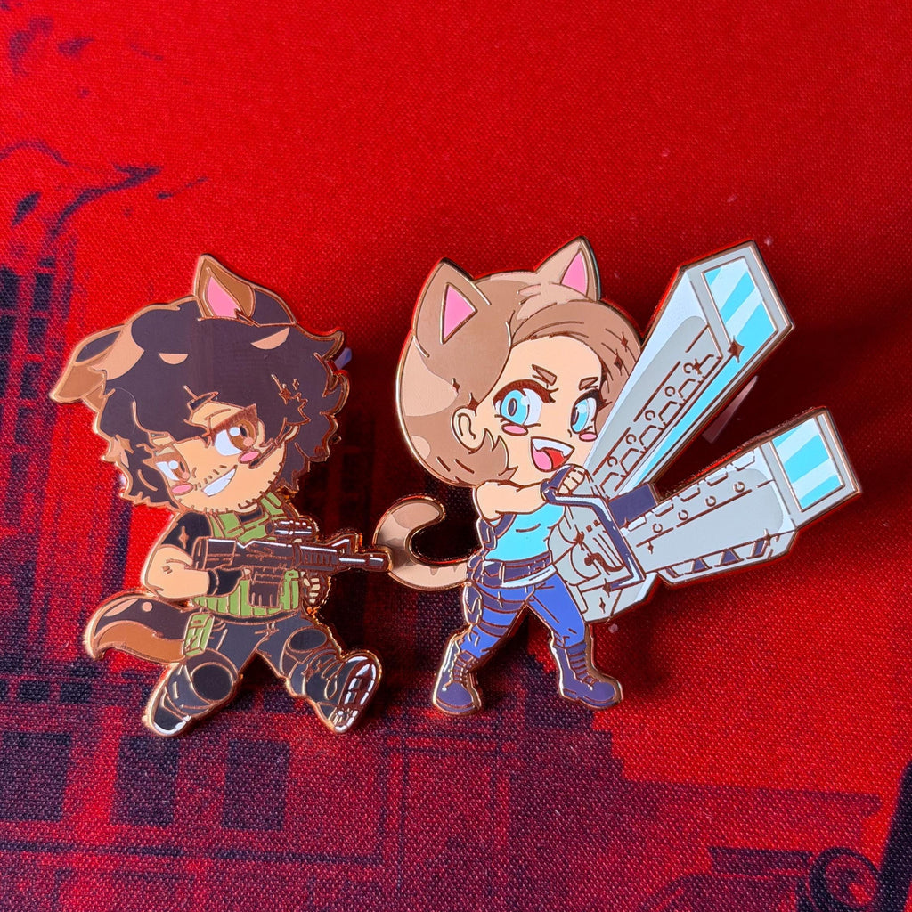 RE3: Kitty edition enamel pins