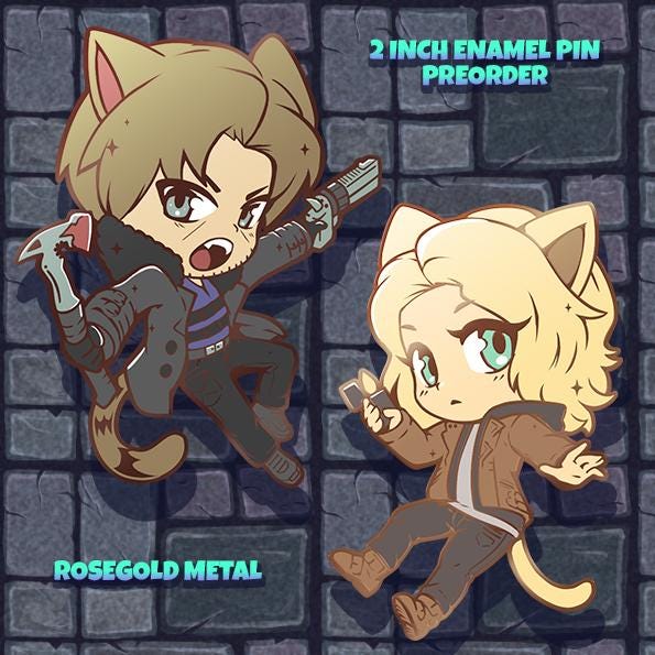 RE9(preorder exp march) Kitty edition enamel pins